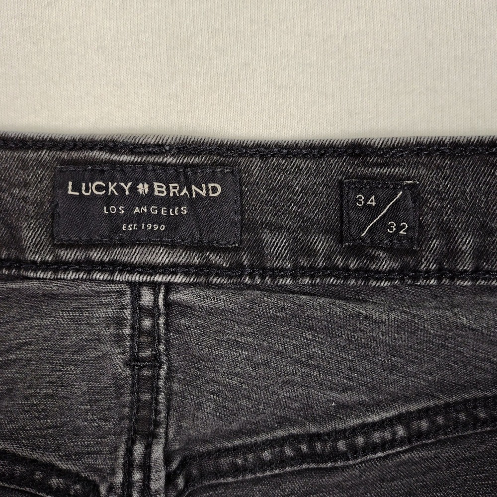 Lucky Brand 110 Slim Jeans Mens 34x32 Faded Black Denim Pants 73023 - Picture 3 of 8